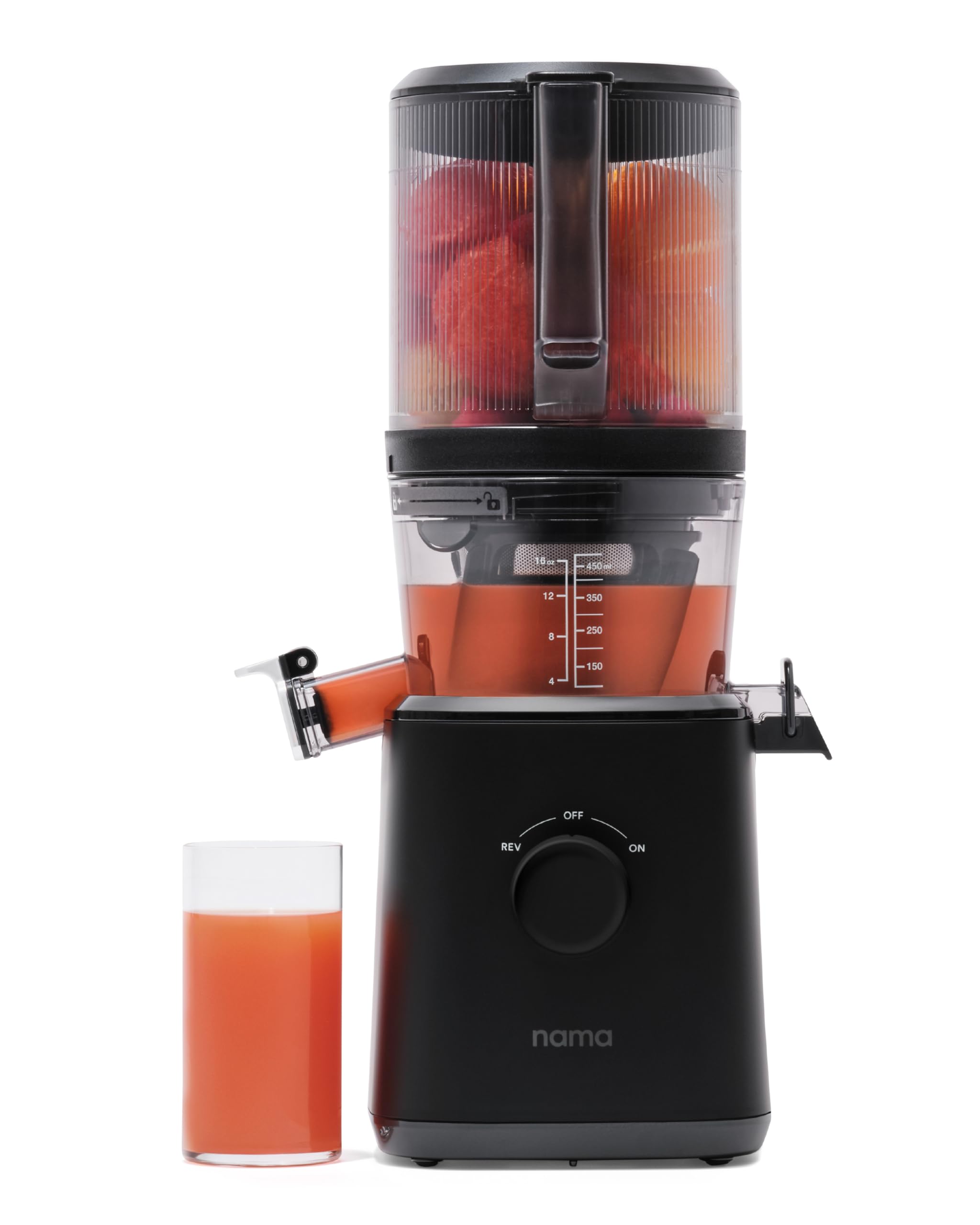 Nama J2 Cold Press Juicer – Self Feeding for Hands-Free Operation with Wide Mouth Hopper for Whole Recipe Loading, Zero Waste Masticating Juicer For More Juice, Less Pulp – Easy Cleanup & Assembly