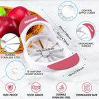 SCHVUBENR 4.72 Inch Large Apple Slicer with 12 Blades - Professional Apple Cutter - Stainless Steel Apple Corer - Sharp Apple Slicer and Corer - Apple Corer Tool - Dishwasher Safe(Black)