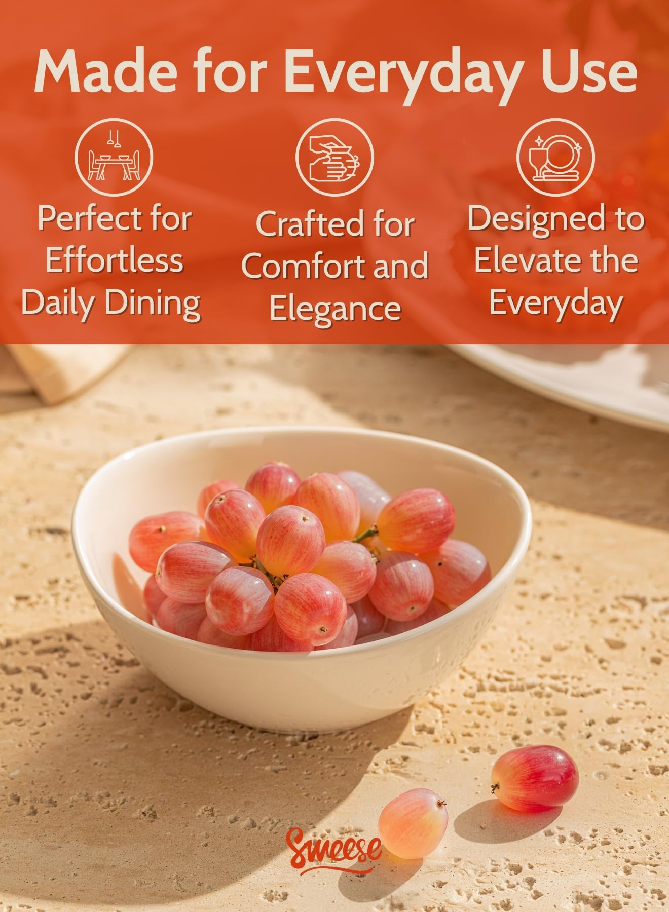 Sweese 4 oz Very Small White Porcelain Bowls - Set of 6 Dipping, Sauce, Salsa & Snack Bowls, Mini Ceramic Bowls for Condiments & Charcuterie