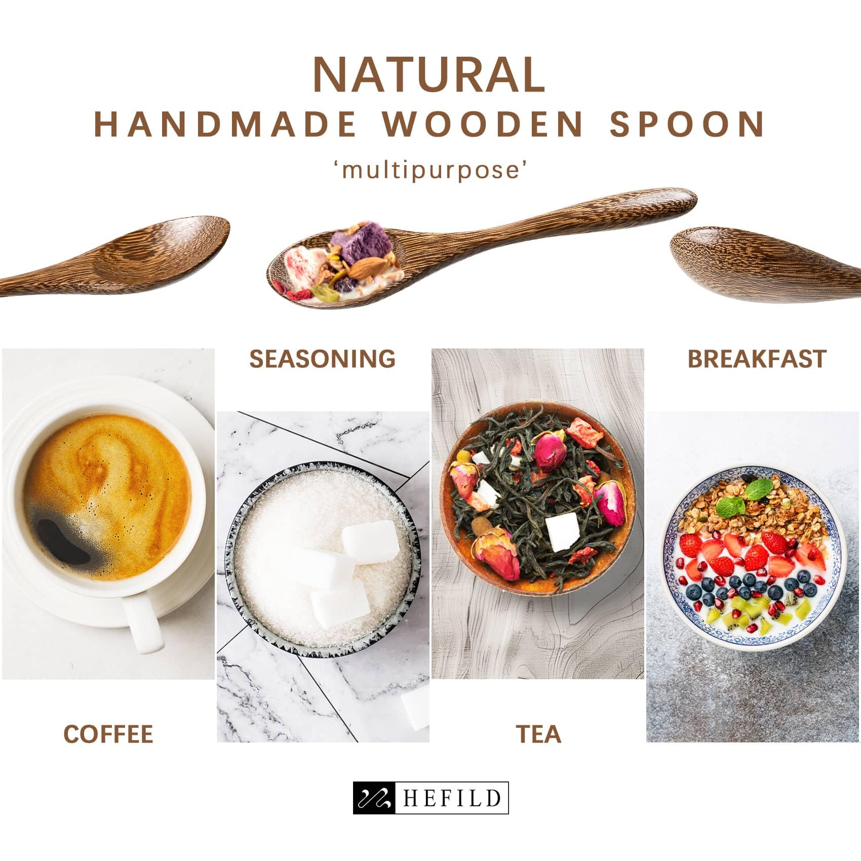 7 PCS Small Wooden Spoons, 5.8 Inch Honey Spoons for Tea, Hardwood Wooden Honey Teaspoon for Coffee, Little Tiny Wood Spoons, Bamboo Table Spoon for stirring, Wooden Spoons for Utensils Set