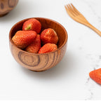 Handmade Wood Bowl, Mug, for Rice, Soup, Dip, Coffee, Tea, Decoration (4PCS Jujube Bowls, M: 4.5'' Dia x 2.6'' High)