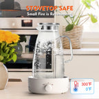 1 Gallon 128oz Glass Pitcher, Water Pitcher with Lid and Spout, Glass Carafe for Hot/Cold Drink, Water Jug for Iced Tea, Coffee, Juice, Milk, Beverage (Extra-Wide Mouth)