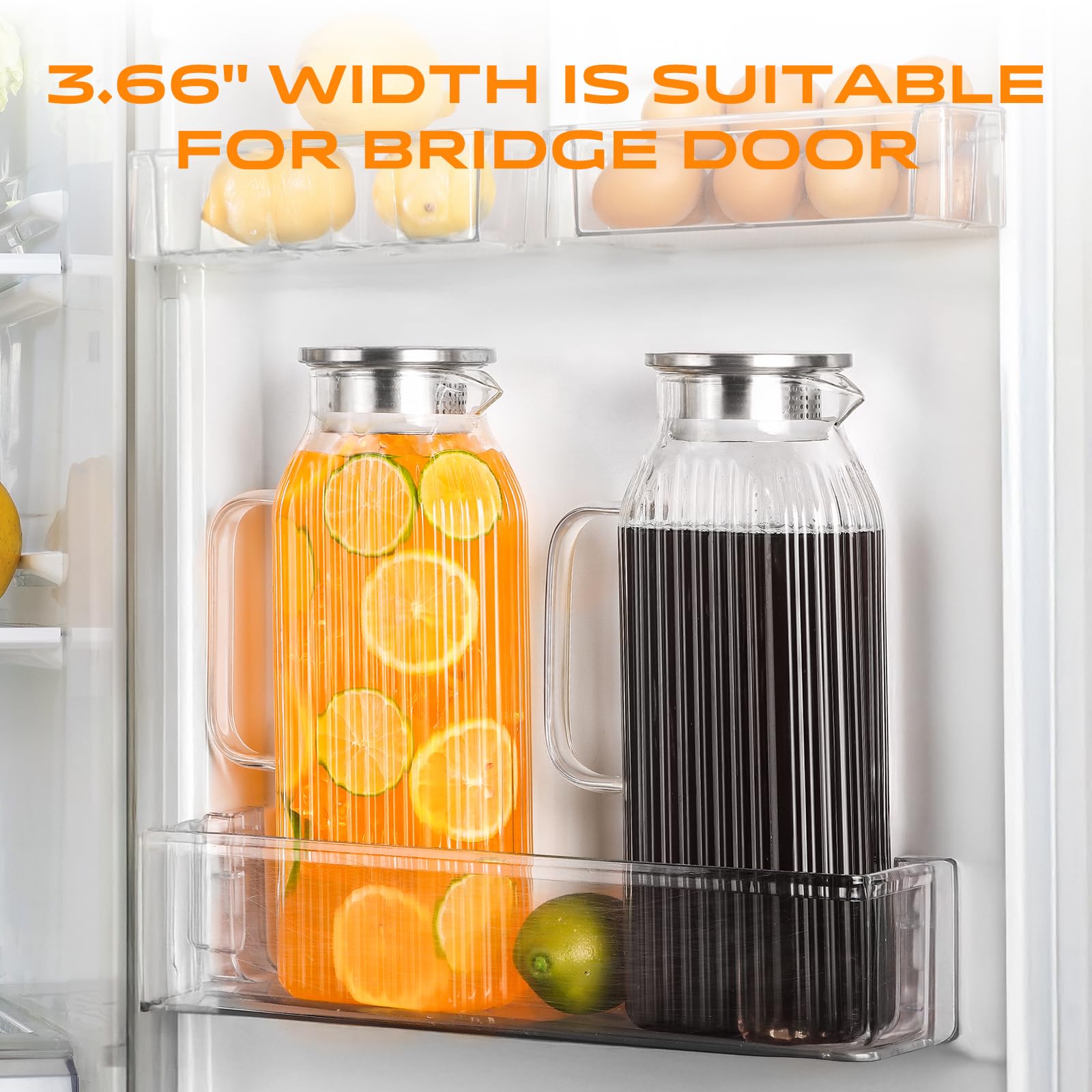 1 Gallon 128oz Glass Pitcher, Water Pitcher with Lid and Spout, Glass Carafe for Hot/Cold Drink, Water Jug for Iced Tea, Coffee, Juice, Milk, Beverage (Extra-Wide Mouth)