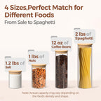 ComSaf 1 Qt Glass Storage Containers with Lids, Glass Jars with Lids, Clear Food Storage Jar, Round Canister Set of 6, Pantry Organizers for Cookie Pasta Flour Rice Tea Coffee Bean