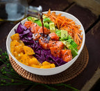 9.6'' Serving Bowls, 84oz Bamboo Fiber Salad Bowl Set of 4, Deep Serving Bowls Set, Large Oval Individual Bowls for Eating Salad/Pasta/Cereal/Pho, Ideal for Home & Restaurant (Matte White)