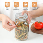 ComSaf Large Glass Jars with Lid 64 oz, Large Mason Jars Set of 3, Glass Canisters with Airtight Lids, Half Gallon Canning Jar with Seal Wire Clip Fastening for Kitchen, Pickle, Flour, Sugar, Cereal