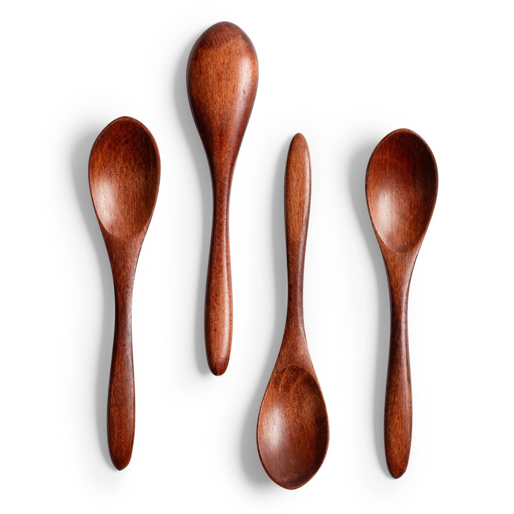 7 PCS Small Wooden Spoons, 5.8 Inch Honey Spoons for Tea, Hardwood Wooden Honey Teaspoon for Coffee, Little Tiny Wood Spoons, Bamboo Table Spoon for stirring, Wooden Spoons for Utensils Set