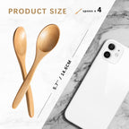 7 PCS Small Wooden Spoons, 5.8 Inch Honey Spoons for Tea, Hardwood Wooden Honey Teaspoon for Coffee, Little Tiny Wood Spoons, Bamboo Table Spoon for stirring, Wooden Spoons for Utensils Set