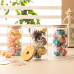 Drinking Glasses with Bamboo Lids and Glass Straw 4pcs Set - 16oz Glass Cups, Iced Coffee Glasses, Cute iced Tea Glasses, Beer Glasses, Ideal for Coffee Bar Accessories, Aesthetic Gift - 2 Brushes