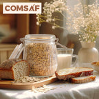 ComSaf Airtight Glass Jars with Lids 17oz Small Food Storage Container Set of 6 - Airtight Canister with Clear Preserving Seal Wire Clip Fastening for Kitchen Canning Pickling Mason jars