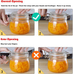 ComSaf Large Glass Jars with Lid 64 oz, Large Mason Jars Set of 3, Glass Canisters with Airtight Lids, Half Gallon Canning Jar with Seal Wire Clip Fastening for Kitchen, Pickle, Flour, Sugar, Cereal