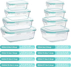 Vtopmart 8 Pack Glass Food Storage Containers with Airtight Lids, Glass Meal Prep Containers, Lunch Office Meal for Microwave, Oven, Freezer and Dishwasher, BPA Free