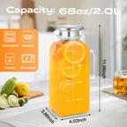 1 Gallon 128oz Glass Pitcher, Water Pitcher with Lid and Spout, Glass Carafe for Hot/Cold Drink, Water Jug for Iced Tea, Coffee, Juice, Milk, Beverage (Extra-Wide Mouth)