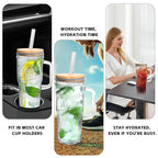 ANOTION Glass Cups with Lids and Straws - 40 Oz Tumbler with Handle and Straw Glass Water Bottles Drinking Glasses with Straws Iced Coffee Cups Travel Coffee Mug Smoothie Tumbler