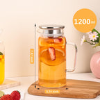 Set of 2 Glass Pitcher with Lid,2 Quart (64 oz / 1.9 Liter) Leak Proof,Glass Water Jugs, BPA-Free,Microwave & Dishwasher Safe Pitcher,Sun & Iced Tea, Sangria,Cold Brew Coffee & More