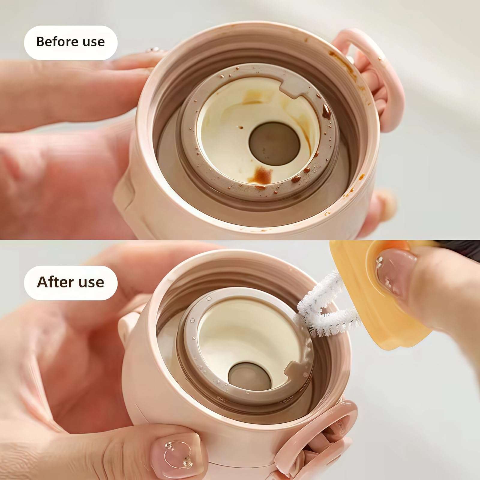 3 in 1 Cup Lid Cleaning Brush, 2024 Multifunctional Crevice Portable Cup Lid Cleaning Brush for Bottle Gap Tight Spaces Cup (B-Green)