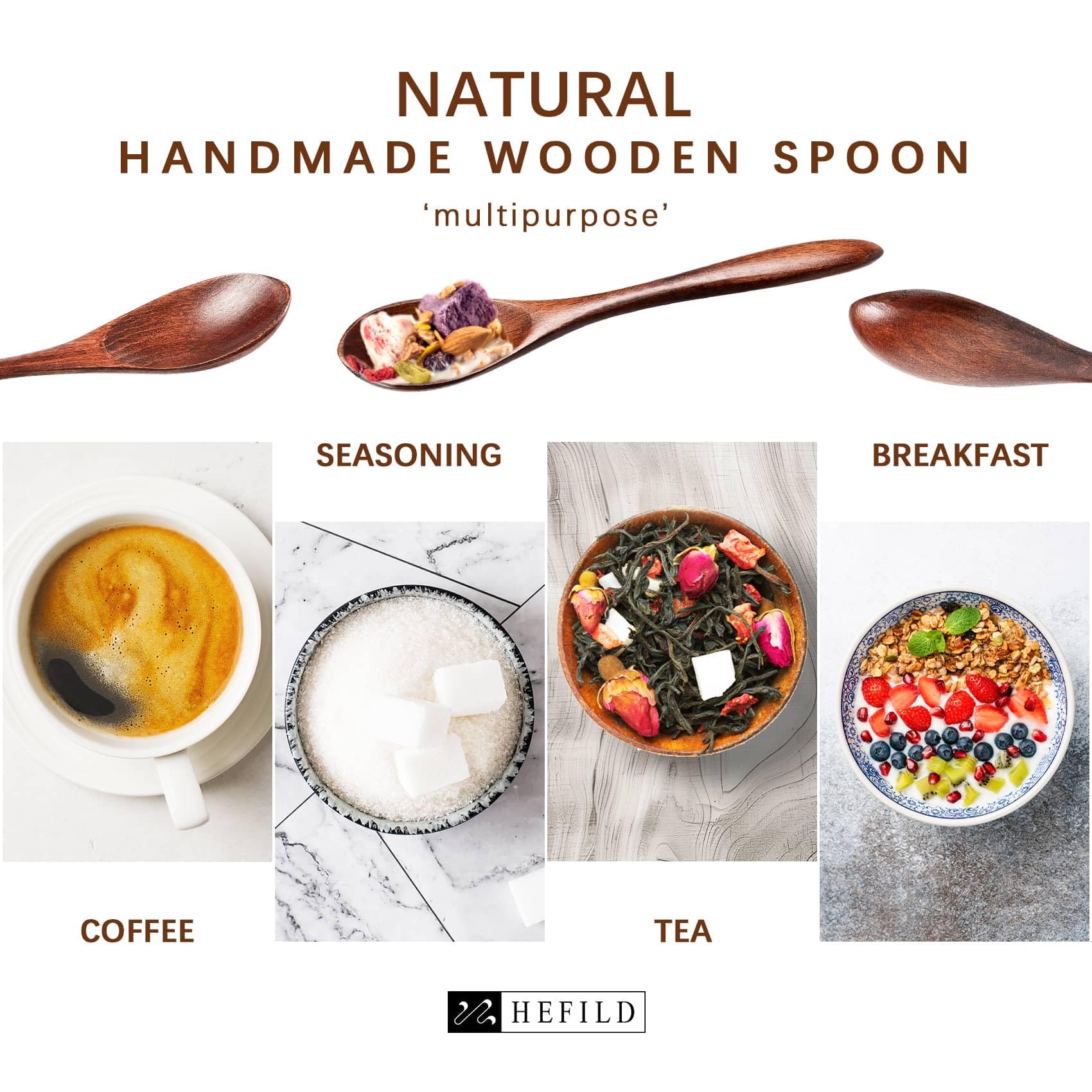 7 PCS Small Wooden Spoons, 5.8 Inch Honey Spoons for Tea, Hardwood Wooden Honey Teaspoon for Coffee, Little Tiny Wood Spoons, Bamboo Table Spoon for stirring, Wooden Spoons for Utensils Set