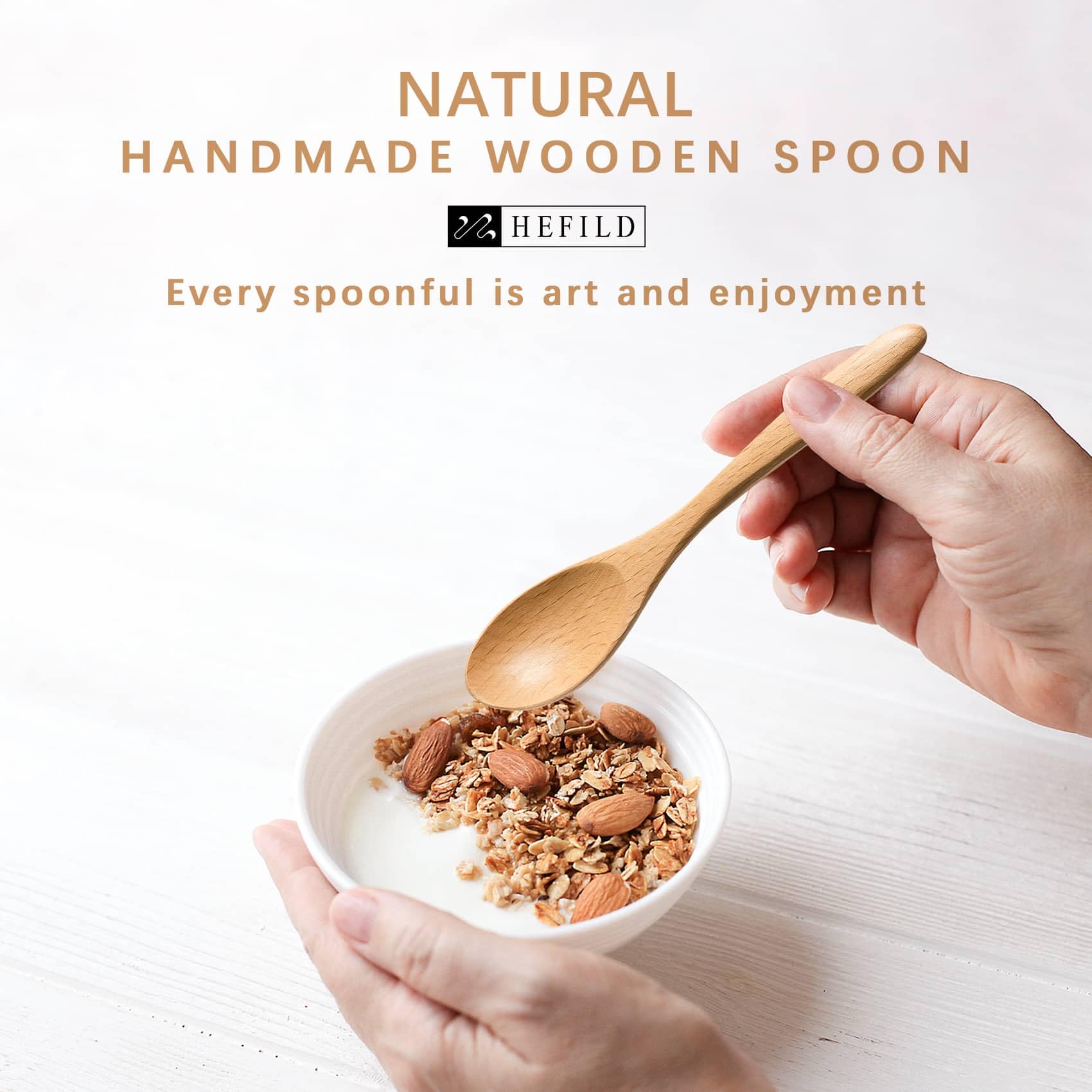 7 PCS Small Wooden Spoons, 5.8 Inch Honey Spoons for Tea, Hardwood Wooden Honey Teaspoon for Coffee, Little Tiny Wood Spoons, Bamboo Table Spoon for stirring, Wooden Spoons for Utensils Set