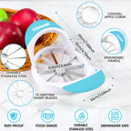 SCHVUBENR 4.72 Inch Large Apple Slicer with 12 Blades - Professional Apple Cutter - Stainless Steel Apple Corer - Sharp Apple Slicer and Corer - Apple Corer Tool - Dishwasher Safe(Black)