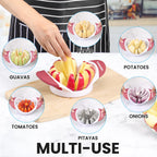 SCHVUBENR 4.72 Inch Large Apple Slicer with 12 Blades - Professional Apple Cutter - Stainless Steel Apple Corer - Sharp Apple Slicer and Corer - Apple Corer Tool - Dishwasher Safe(Black)