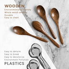 7 PCS Small Wooden Spoons, 5.8 Inch Honey Spoons for Tea, Hardwood Wooden Honey Teaspoon for Coffee, Little Tiny Wood Spoons, Bamboo Table Spoon for stirring, Wooden Spoons for Utensils Set