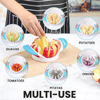 SCHVUBENR 4.72 Inch Large Apple Slicer with 12 Blades - Professional Apple Cutter - Stainless Steel Apple Corer - Sharp Apple Slicer and Corer - Apple Corer Tool - Dishwasher Safe(Black)