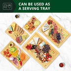 ROYAL CRAFT WOOD Wooden Cutting Boards for Kitchen Meal Prep & Serving - Bamboo Wood Serving Board Set - Charcuterie & Chopping Butcher Block for Meat