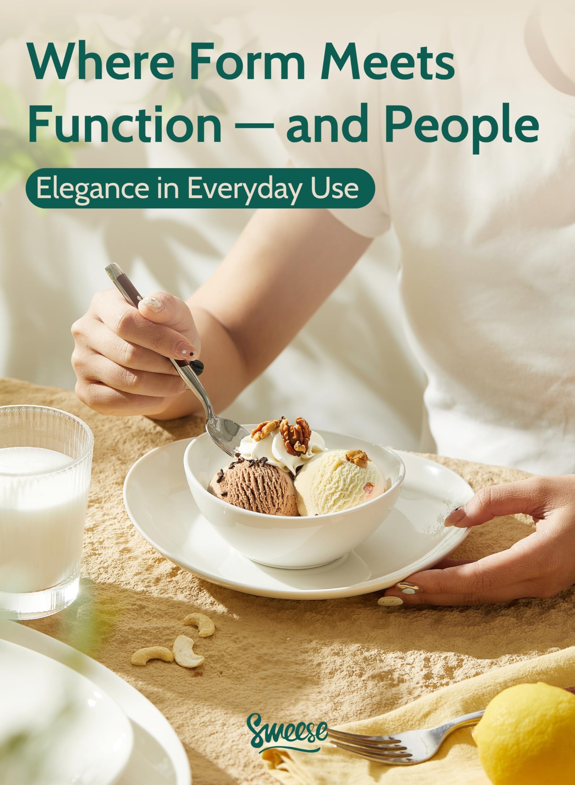 Sweese 4 oz Very Small White Porcelain Bowls - Set of 6 Dipping, Sauce, Salsa & Snack Bowls, Mini Ceramic Bowls for Condiments & Charcuterie