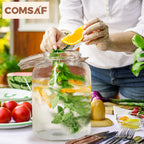 ComSaf Large Glass Jars with Lid 64 oz, Large Mason Jars Set of 3, Glass Canisters with Airtight Lids, Half Gallon Canning Jar with Seal Wire Clip Fastening for Kitchen, Pickle, Flour, Sugar, Cereal