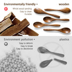 7 PCS Small Wooden Spoons, 5.8 Inch Honey Spoons for Tea, Hardwood Wooden Honey Teaspoon for Coffee, Little Tiny Wood Spoons, Bamboo Table Spoon for stirring, Wooden Spoons for Utensils Set