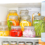 ComSaf Large Glass Jars with Lid 64 oz, Large Mason Jars Set of 3, Glass Canisters with Airtight Lids, Half Gallon Canning Jar with Seal Wire Clip Fastening for Kitchen, Pickle, Flour, Sugar, Cereal