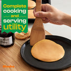 Riveira Premium Brown Bamboo Wooden Spoons for Cooking Set of 9 – Premium Brown Bamboo Wooden Cooking Utensils, Wooden Spatula, Wooden Spoon - Premium Quality Wooden Utensil Set for Non-Toxic Cooking