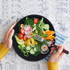 9.6'' Serving Bowls, 84oz Bamboo Fiber Salad Bowl Set of 4, Deep Serving Bowls Set, Large Oval Individual Bowls for Eating Salad/Pasta/Cereal/Pho, Ideal for Home & Restaurant (Matte White)