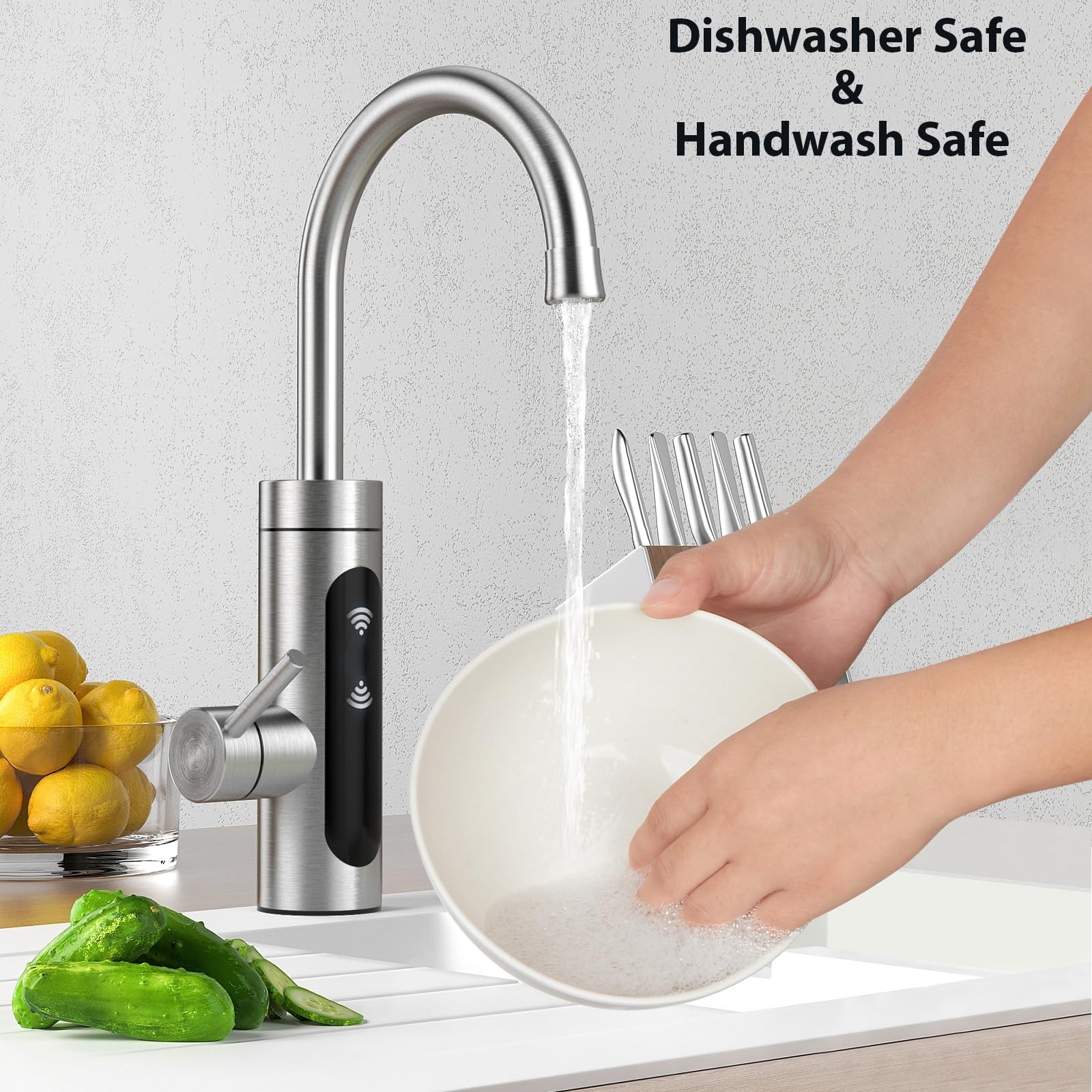 9.6'' Serving Bowls, 84oz Bamboo Fiber Salad Bowl Set of 4, Deep Serving Bowls Set, Large Oval Individual Bowls for Eating Salad/Pasta/Cereal/Pho, Ideal for Home & Restaurant (Matte White)