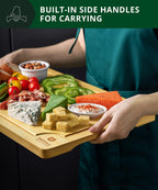 ROYAL CRAFT WOOD Wooden Cutting Boards for Kitchen Meal Prep & Serving - Bamboo Wood Serving Board Set - Charcuterie & Chopping Butcher Block for Meat