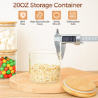 ComSaf 1 Qt Glass Storage Containers with Lids, Glass Jars with Lids, Clear Food Storage Jar, Round Canister Set of 6, Pantry Organizers for Cookie Pasta Flour Rice Tea Coffee Bean