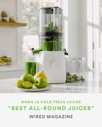 Nama J2 Cold Press Juicer – Self Feeding for Hands-Free Operation with Wide Mouth Hopper for Whole Recipe Loading, Zero Waste Masticating Juicer For More Juice, Less Pulp – Easy Cleanup & Assembly