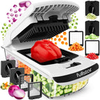 Fullstar The Original Pro Chopper - Vegetable Chopper and Spiralizer, Food Chopper with Container, Fruit Slicer, Kitchen Gadgets & Accessories, Home Essentials (4 in 1, White)