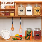 ComSaf Large Glass Jars with Lid 64 oz, Large Mason Jars Set of 3, Glass Canisters with Airtight Lids, Half Gallon Canning Jar with Seal Wire Clip Fastening for Kitchen, Pickle, Flour, Sugar, Cereal