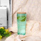 ANOTION Glass Cups with Lids and Straws - 40 Oz Tumbler with Handle and Straw Glass Water Bottles Drinking Glasses with Straws Iced Coffee Cups Travel Coffee Mug Smoothie Tumbler