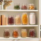 ComSaf Large Glass Jars with Lid 64 oz, Large Mason Jars Set of 3, Glass Canisters with Airtight Lids, Half Gallon Canning Jar with Seal Wire Clip Fastening for Kitchen, Pickle, Flour, Sugar, Cereal