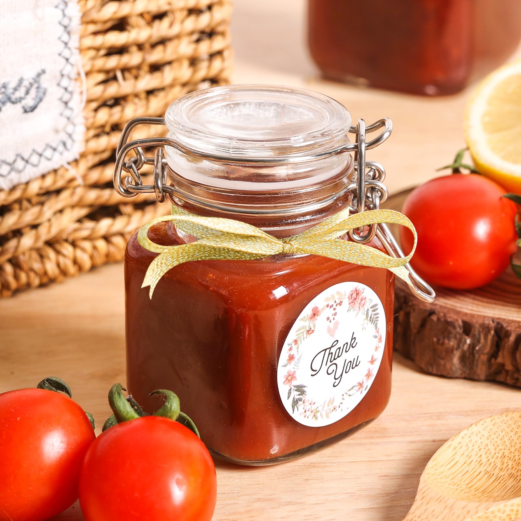 ComSaf Airtight Glass Jars with Lids 17oz Small Food Storage Container Set of 6 - Airtight Canister with Clear Preserving Seal Wire Clip Fastening for Kitchen Canning Pickling Mason jars