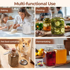 ComSaf Large Glass Jars with Lid 64 oz, Large Mason Jars Set of 3, Glass Canisters with Airtight Lids, Half Gallon Canning Jar with Seal Wire Clip Fastening for Kitchen, Pickle, Flour, Sugar, Cereal