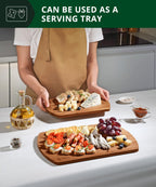 ROYAL CRAFT WOOD Wooden Cutting Boards for Kitchen Meal Prep & Serving - Bamboo Wood Serving Board Set - Charcuterie & Chopping Butcher Block for Meat