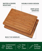 ROYAL CRAFT WOOD Wooden Cutting Boards for Kitchen Meal Prep & Serving - Bamboo Wood Serving Board Set - Charcuterie & Chopping Butcher Block for Meat