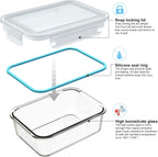 Glass Food Storage Containers with Lids, [18 Piece] Glass Meal Prep Containers, Containers for Food Storage with Lids, BPA Free & Leak Proof (9 Lid & 9 Container)