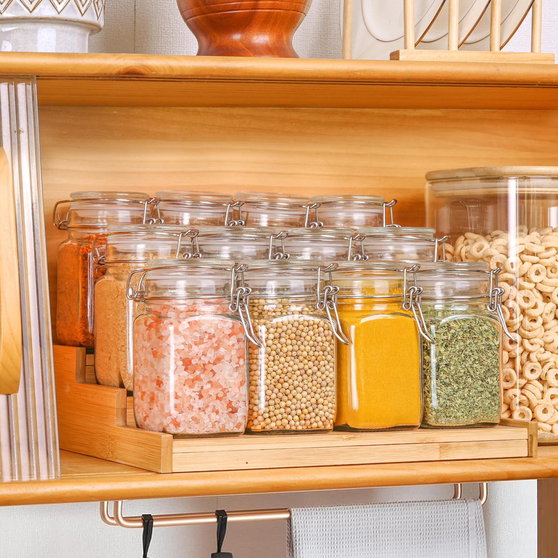 ComSaf Airtight Glass Jars with Lids 17oz Small Food Storage Container Set of 6 - Airtight Canister with Clear Preserving Seal Wire Clip Fastening for Kitchen Canning Pickling Mason jars