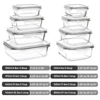 Vtopmart 8 Pack Glass Food Storage Containers with Airtight Lids, Glass Meal Prep Containers, Lunch Office Meal for Microwave, Oven, Freezer and Dishwasher, BPA Free