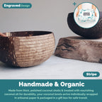 Jungle Culture 2 Polished Coconut Bowl and Wooden Spoons Set with Bamboo Straws • Natural Coconut Smoothie Bowls • Healthy Choice Coco Shell Acai & Buddha Bowls • Eco Friendly Vegan Gifts