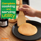 Riveira Premium Brown Bamboo Wooden Spoons for Cooking Set of 9 – Premium Brown Bamboo Wooden Cooking Utensils, Wooden Spatula, Wooden Spoon - Premium Quality Wooden Utensil Set for Non-Toxic Cooking